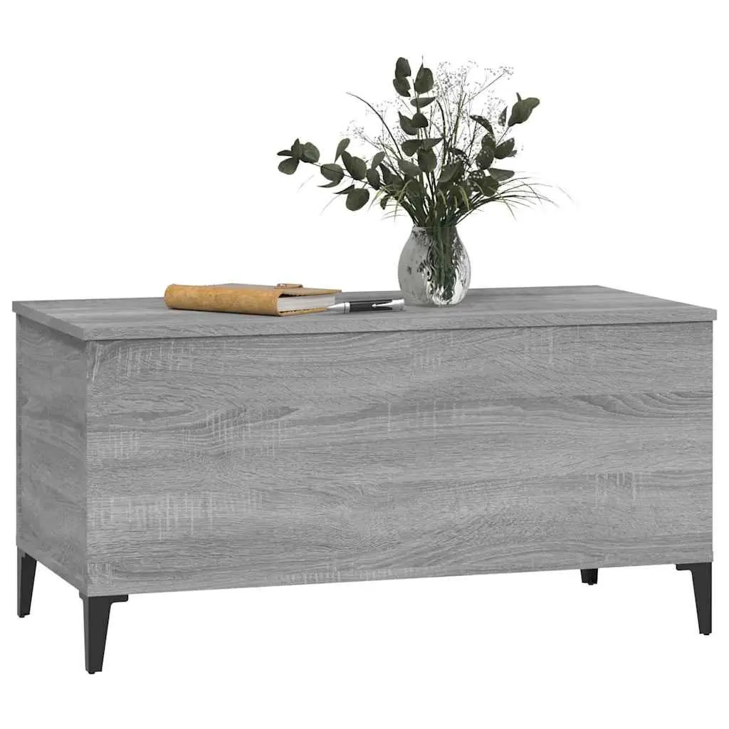 Lift-Top Coffee Table Grey Sonoma Engineered Wood Storage Compartment 90 x 44.5 x 45 cm