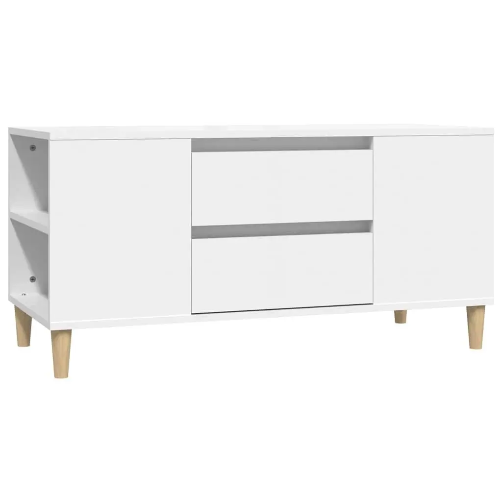White TV Cabinet 102x44.5x50cm with Ample Storage