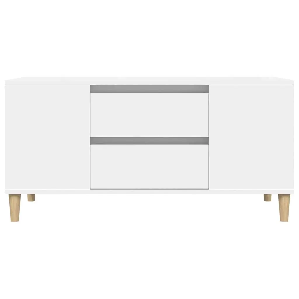 White TV Cabinet 102x44.5x50cm with Ample Storage