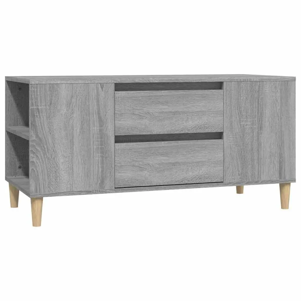 TV Cabinet Storage Unit Engineered Wood 102x44.5x50cm Grey