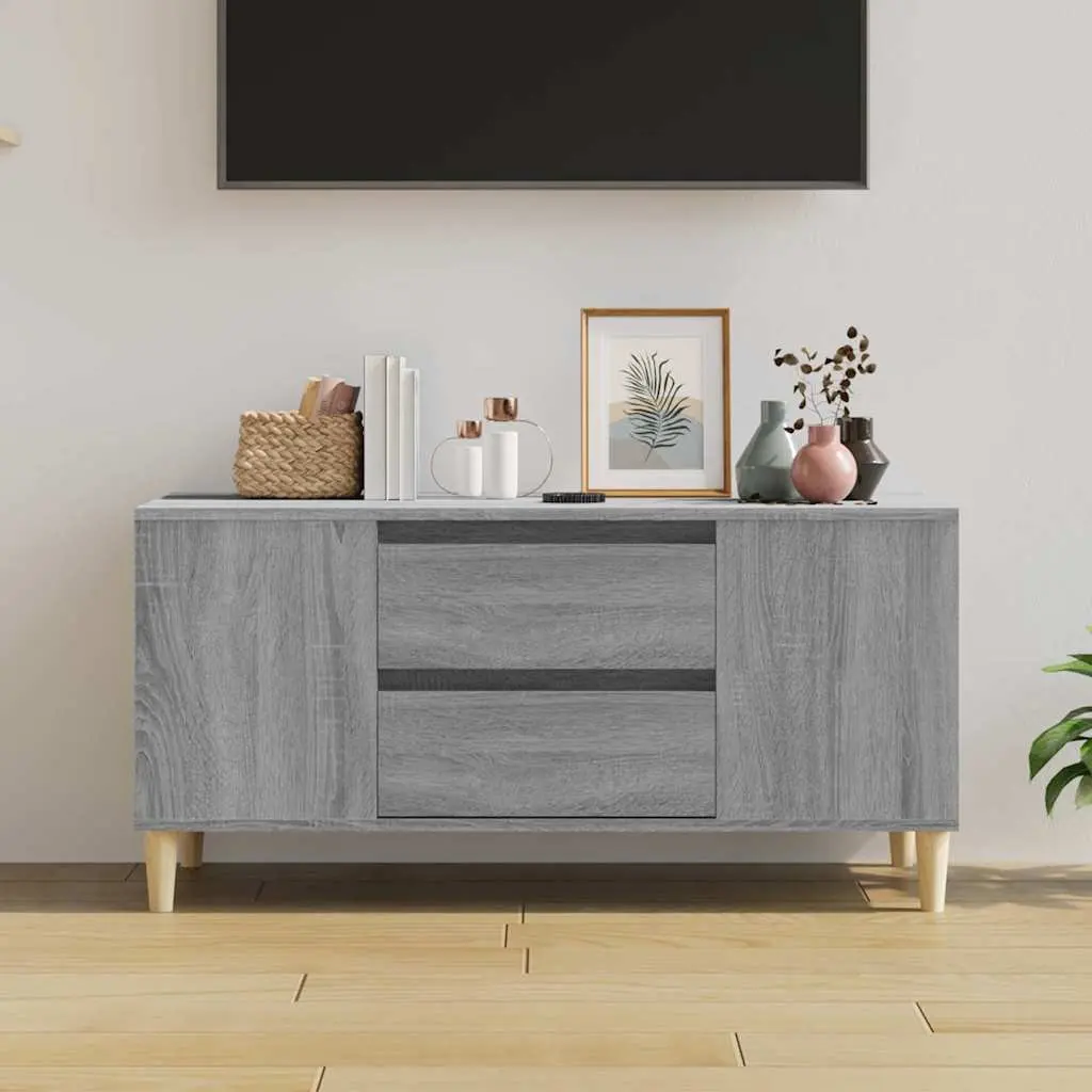 TV Cabinet Storage Unit Engineered Wood 102x44.5x50cm Grey