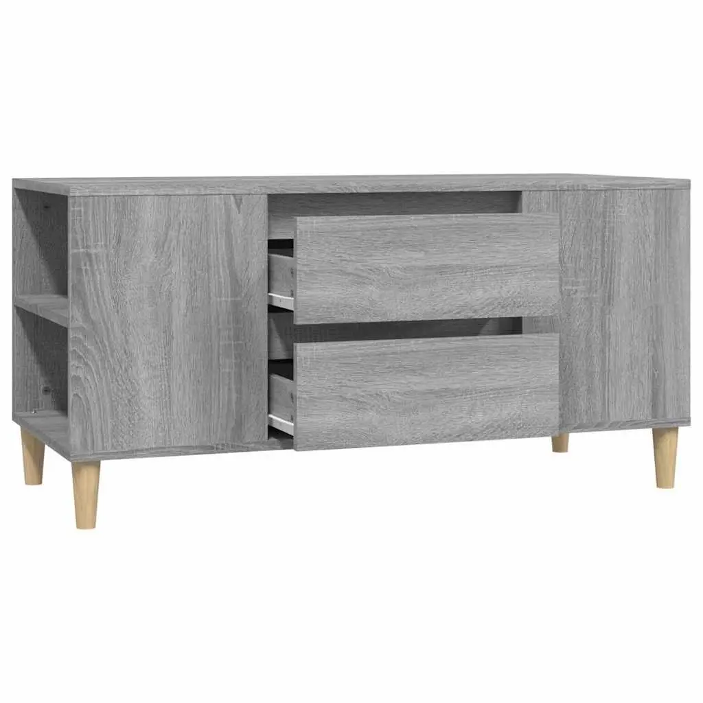 TV Cabinet Storage Unit Engineered Wood 102x44.5x50cm Grey