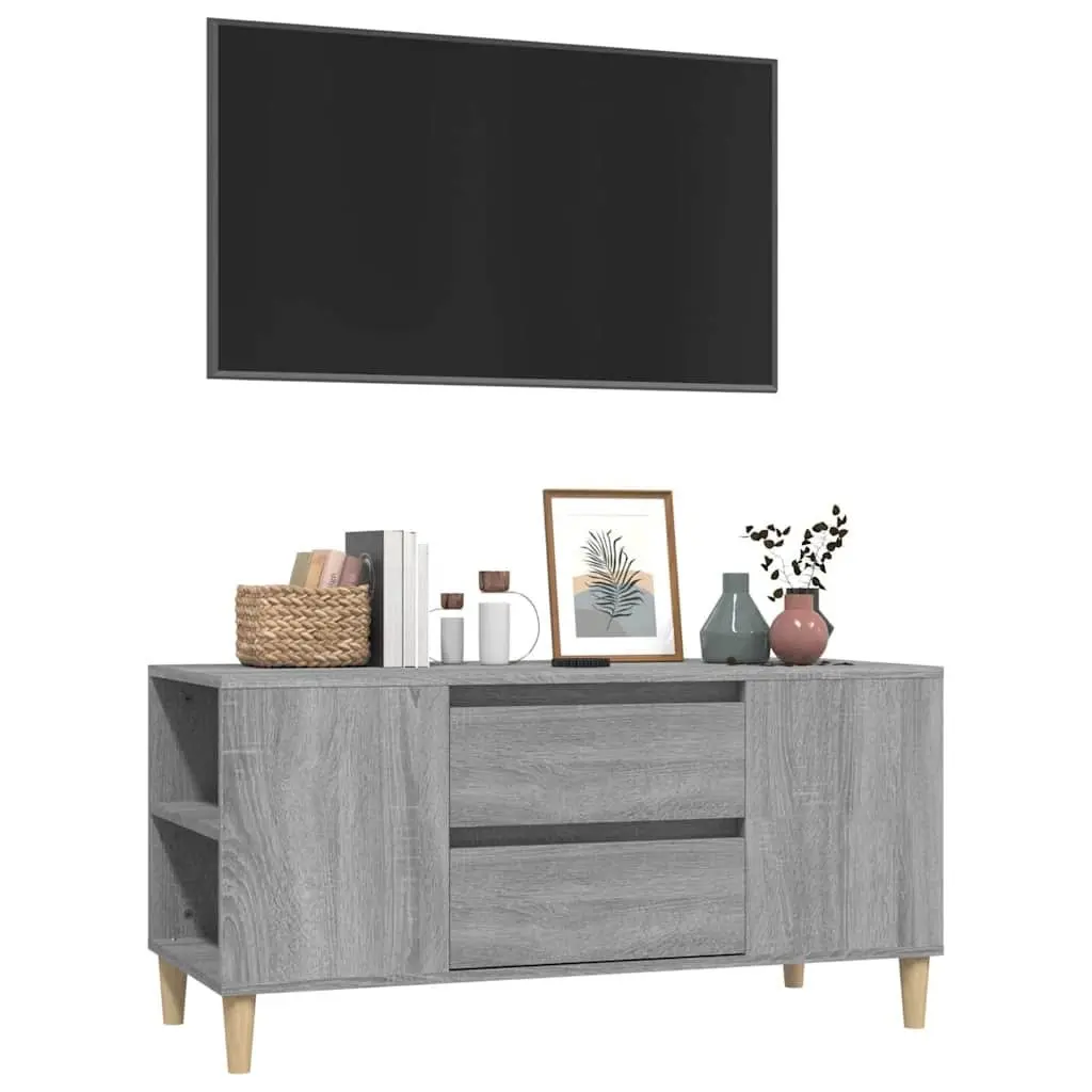 TV Cabinet Storage Unit Engineered Wood 102x44.5x50cm Grey