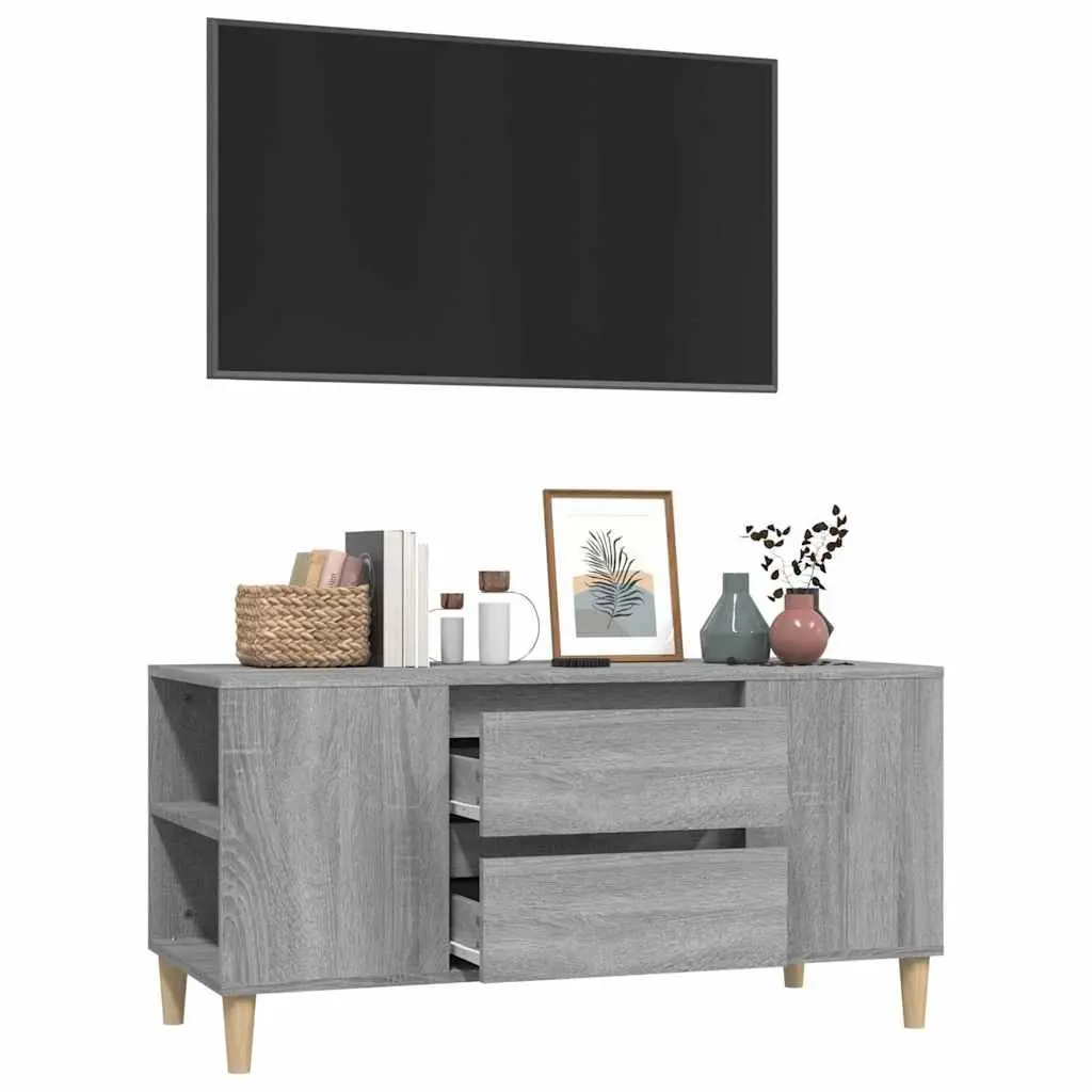 TV Cabinet Storage Unit Engineered Wood 102x44.5x50cm Grey