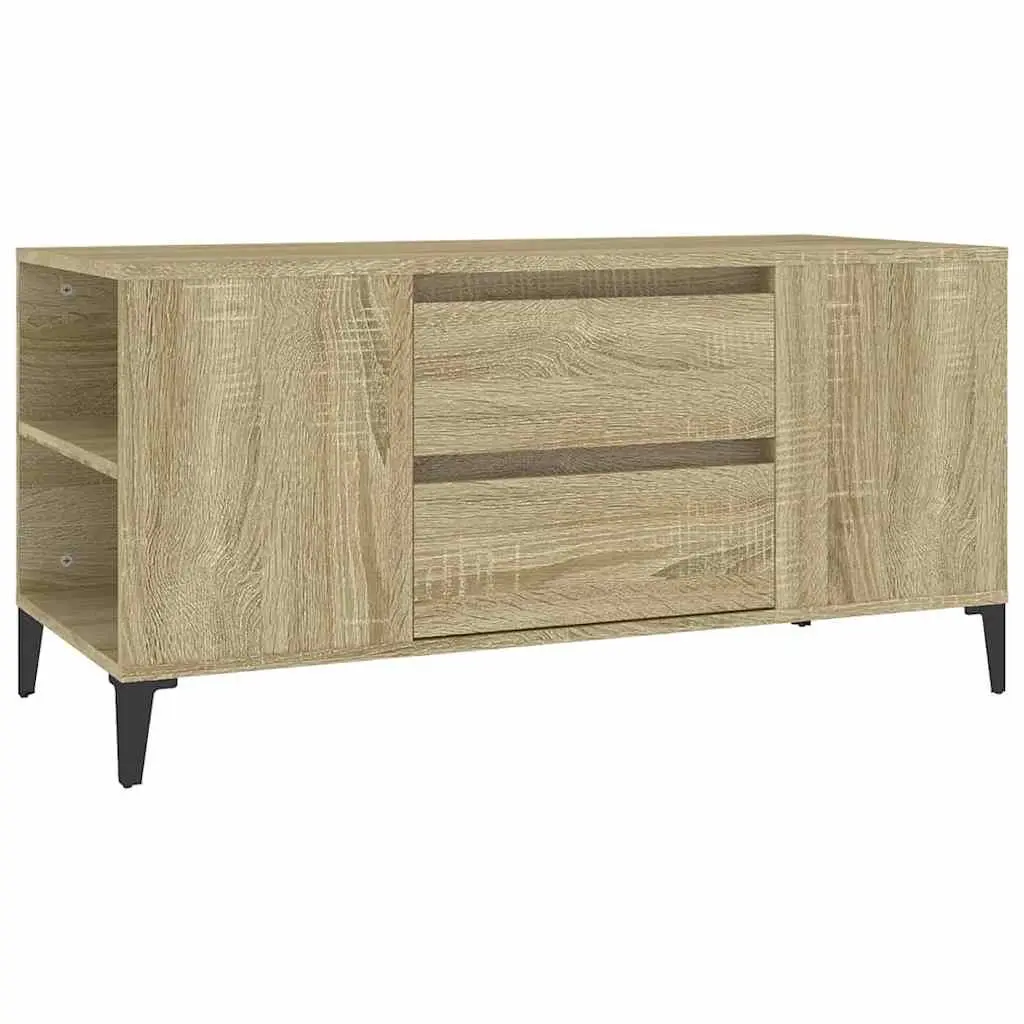 TV Cabinet Storage Unit Sonoma Oak Brown Engineered Wood 102 cm