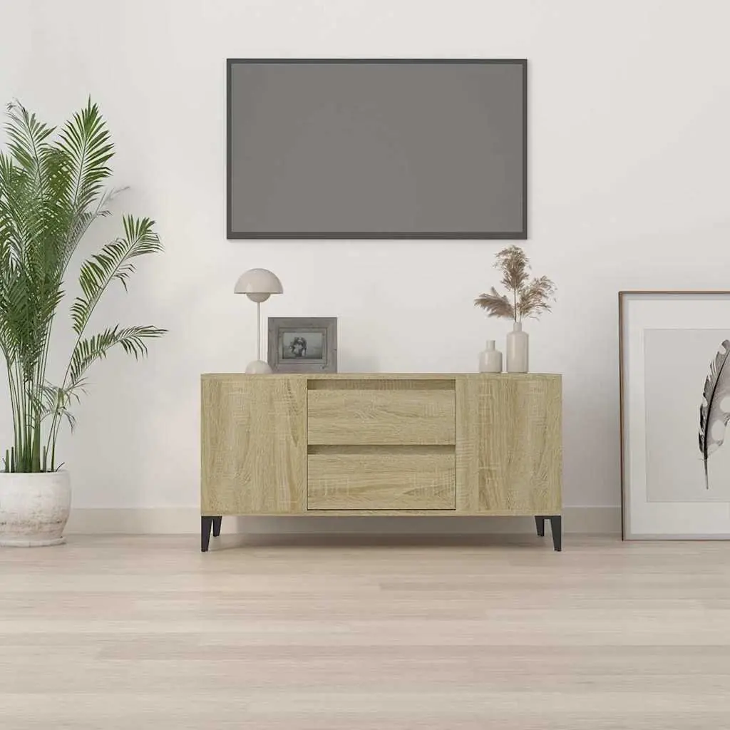 TV Cabinet Storage Unit Sonoma Oak Brown Engineered Wood 102 cm