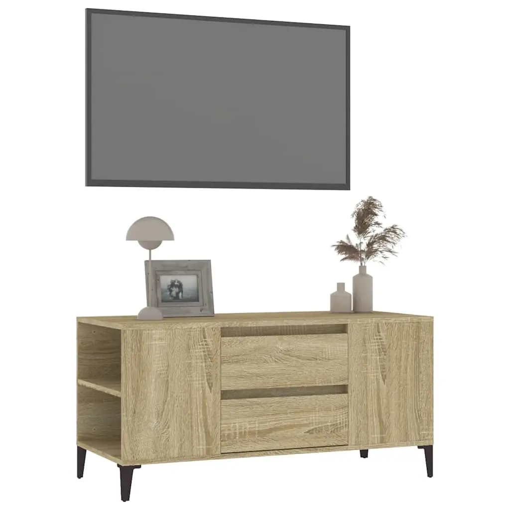 TV Cabinet Storage Unit Sonoma Oak Brown Engineered Wood 102 cm