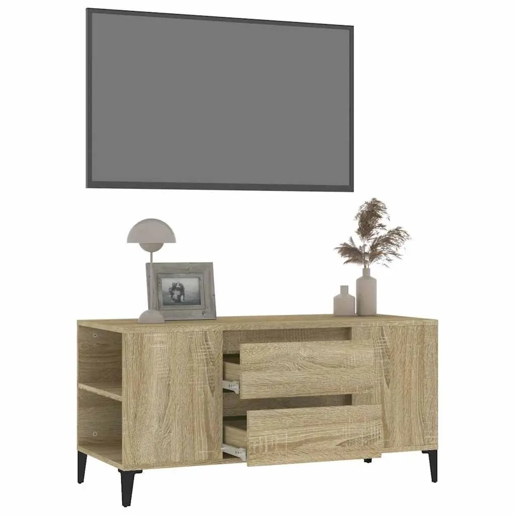 TV Cabinet Storage Unit Sonoma Oak Brown Engineered Wood 102 cm