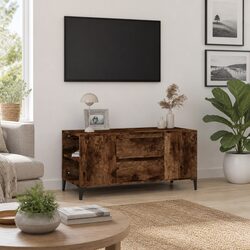 Brown TV Cabinet with Practical Storage Solutions