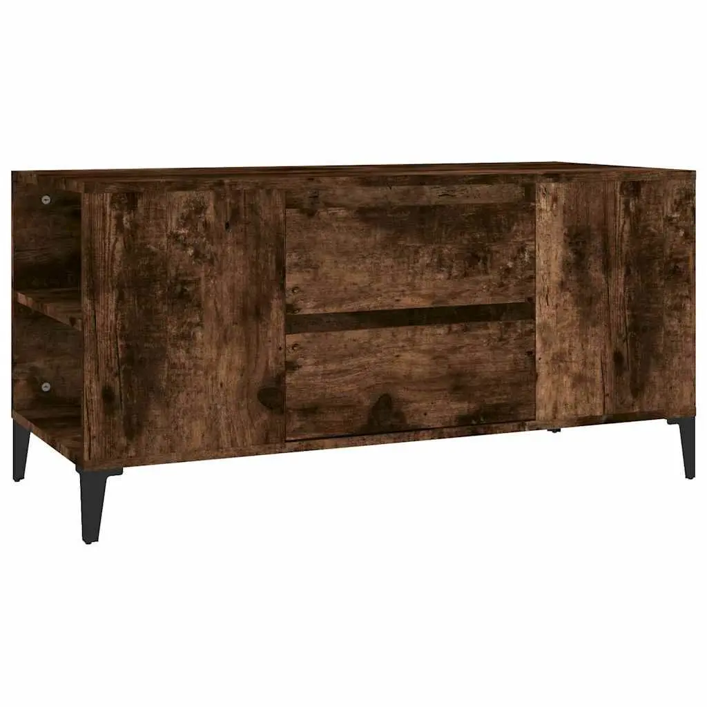 TV Cabinet Engineered Wood Storage Unit with Drawers Brown 102 x 44.5 x 50 cm