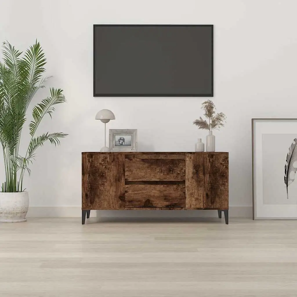 TV Cabinet Engineered Wood Storage Unit with Drawers Brown 102 x 44.5 x 50 cm