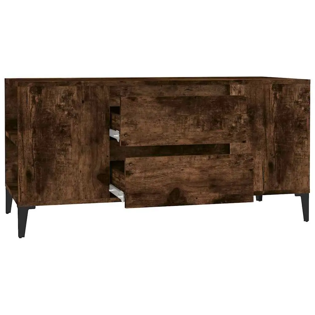 TV Cabinet Engineered Wood Storage Unit with Drawers Brown 102 x 44.5 x 50 cm