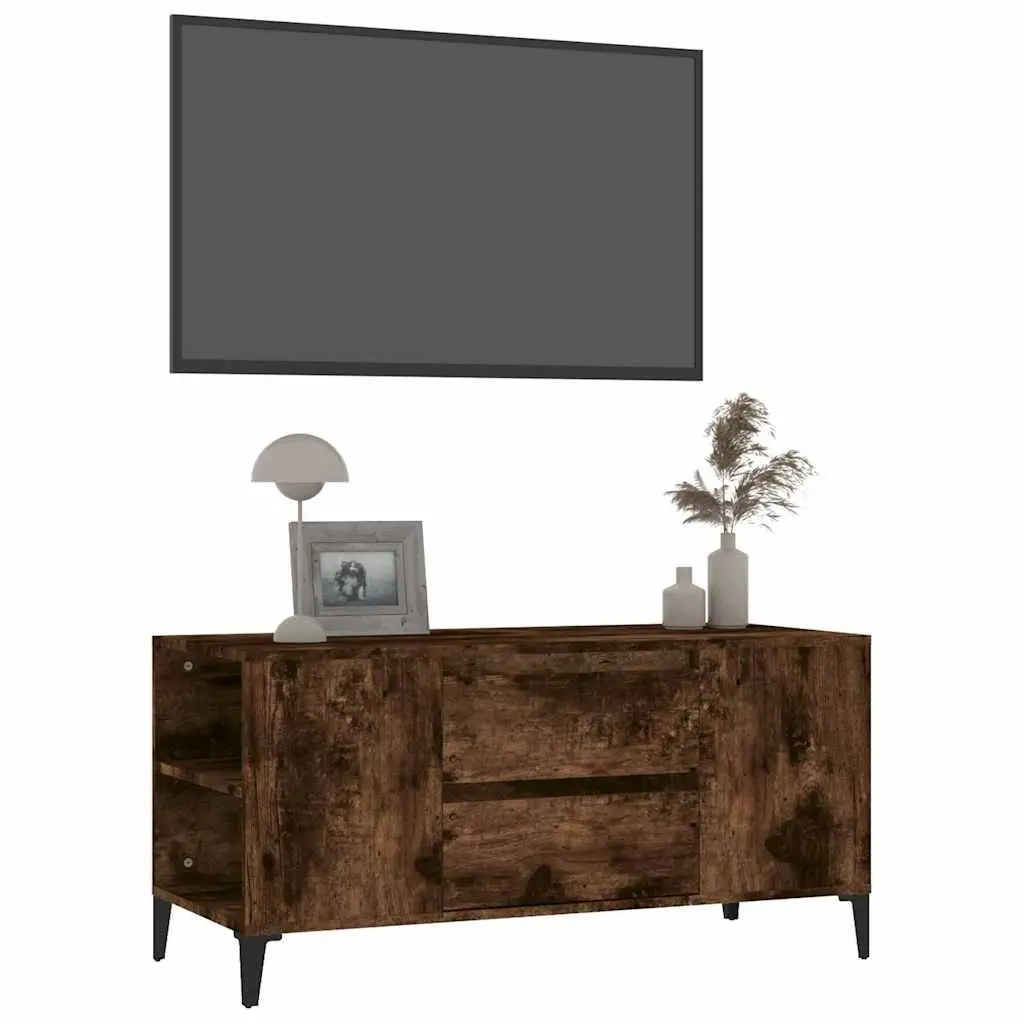 TV Cabinet Engineered Wood Storage Unit with Drawers Brown 102 x 44.5 x 50 cm