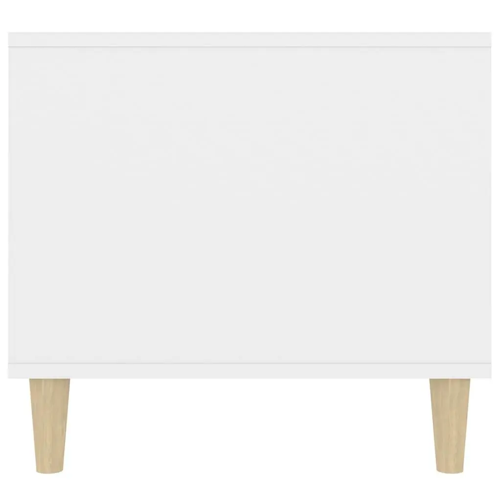 Coffee Table Storage Drawer 90x49x45 cm White Engineered Wood