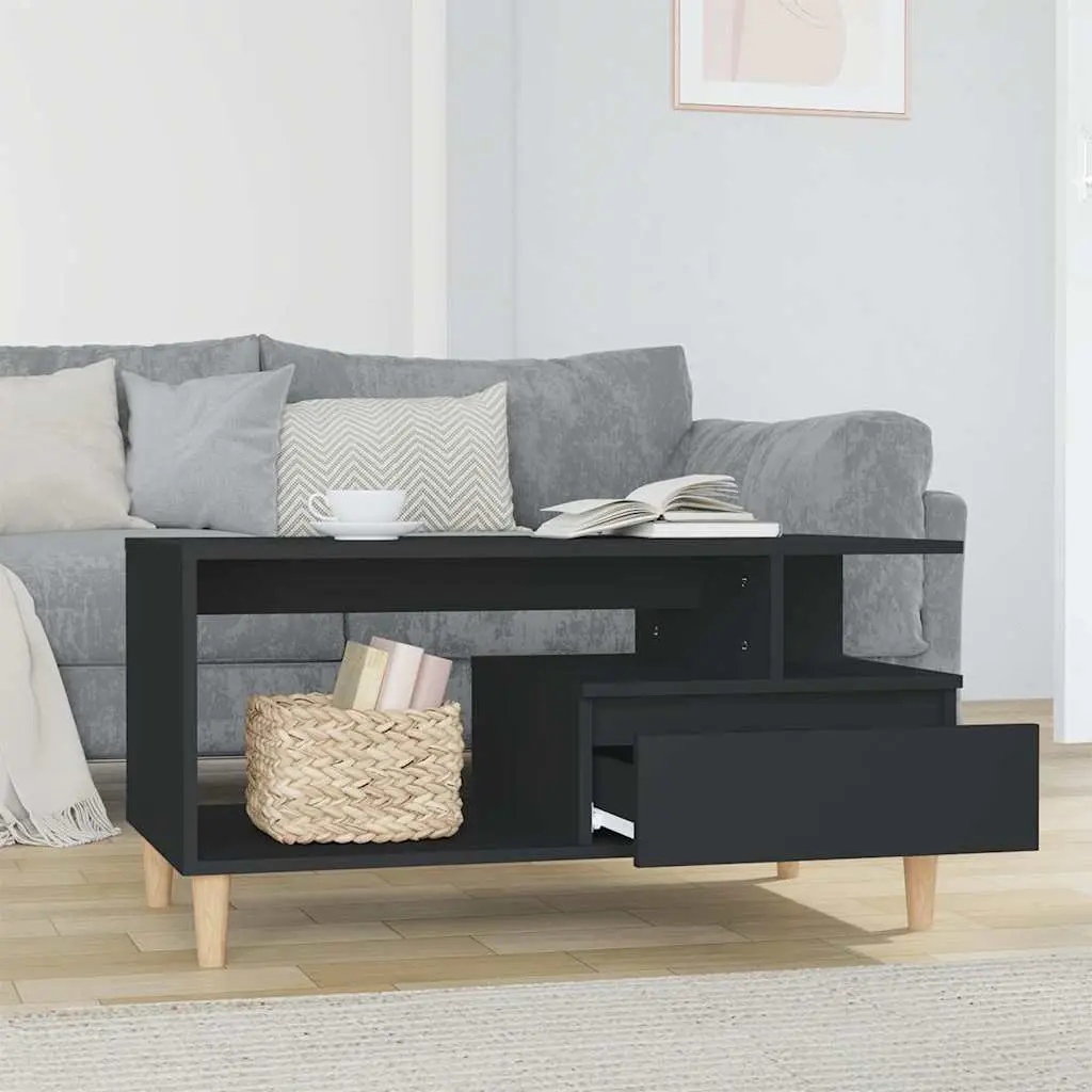 Black Coffee Table with Ample Storage