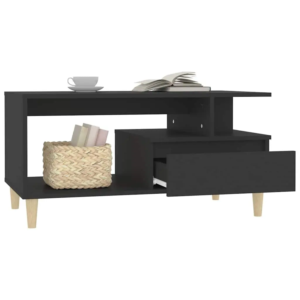 Black Coffee Table with Ample Storage