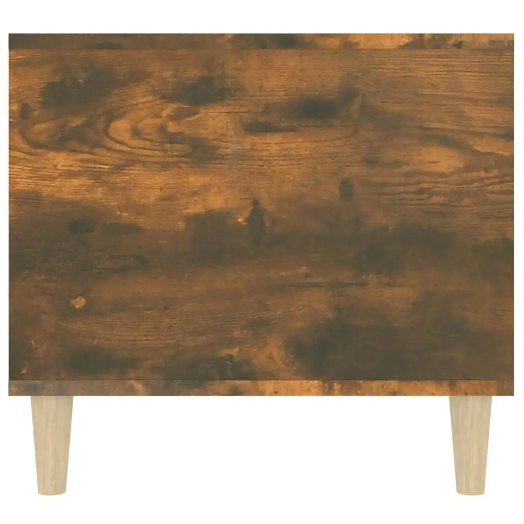 Coffee Table with Drawer Storage Smoked Oak Open Compartment Side Table