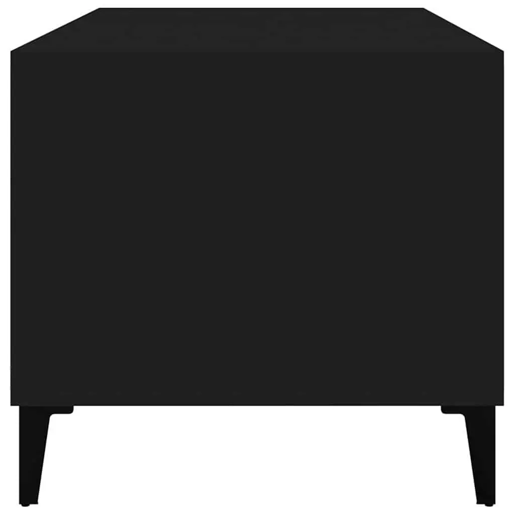 Coffee Table Living Room Storage 90 x 49 x 45 cm Black Engineered Wood