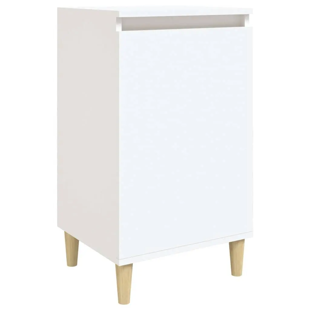 Bedside Cabinet Nightstand Storage 40x35x70cm White