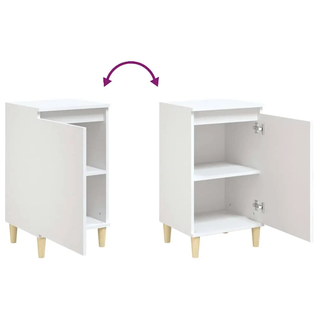 Bedside Cabinet Nightstand Storage 40x35x70cm White
