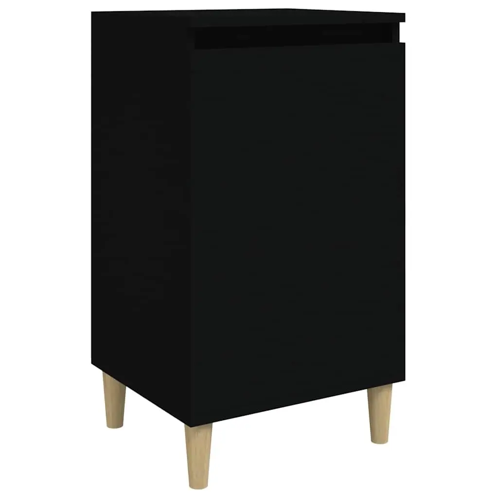 Black Bedside Cabinet with Organized Storage Options