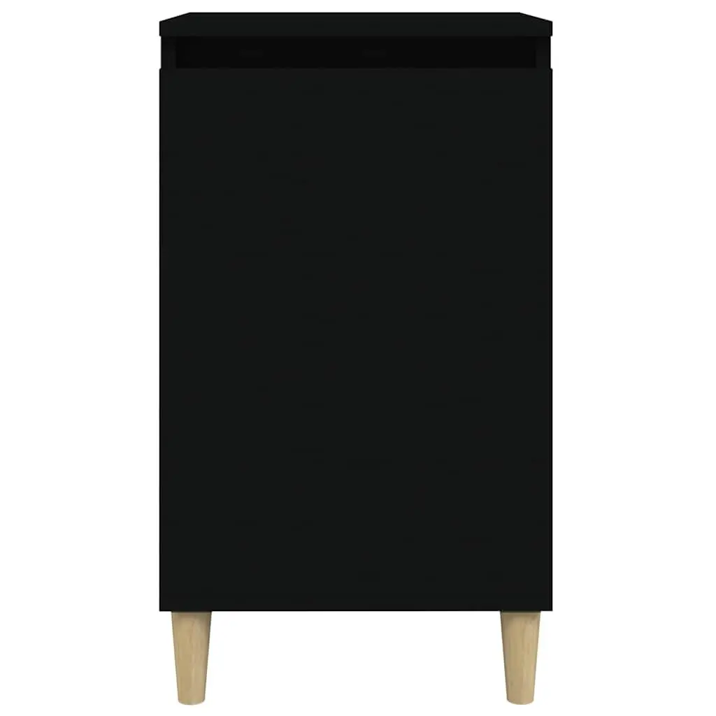 Black Bedside Cabinet with Organized Storage Options