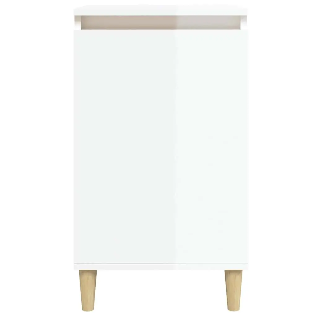 Bedside Cabinets Storage Nightstands 2 pcs White High Gloss