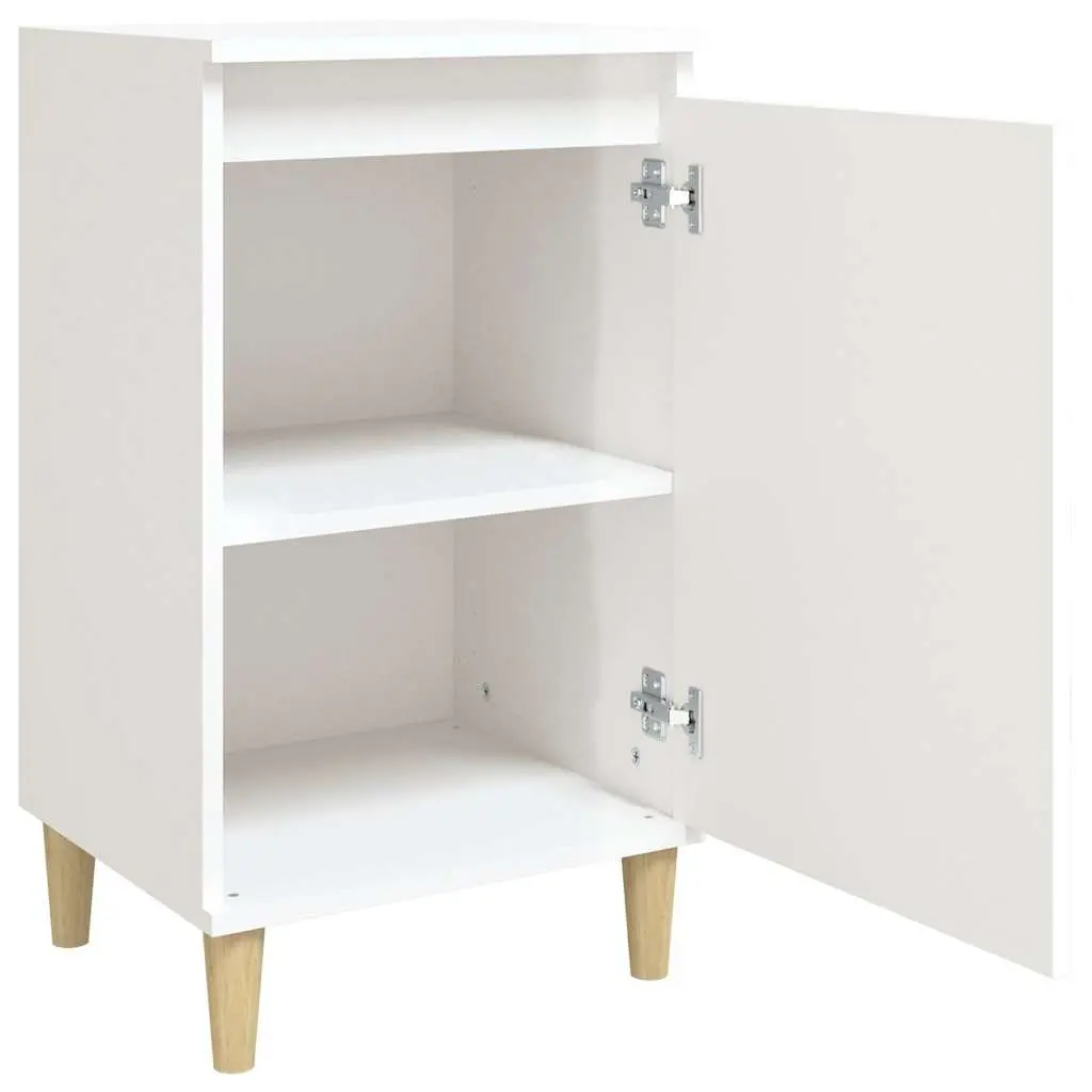 Bedside Cabinets Storage Nightstands 2 pcs White High Gloss