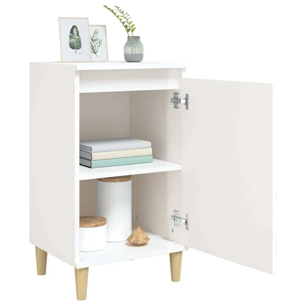 Bedside Cabinets Storage Nightstands 2 pcs White High Gloss