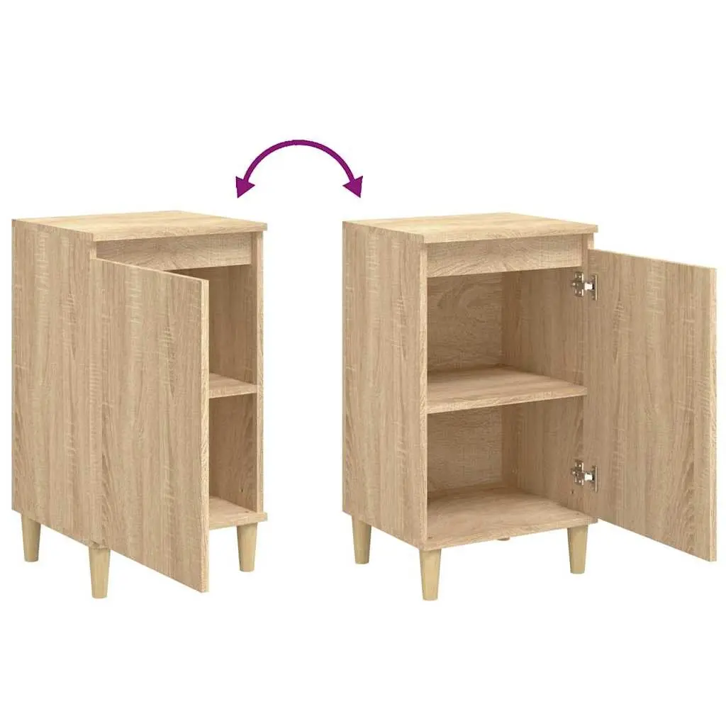 Bedside Cabinets 2 pcs Brown Engineered Wood Nightstand Storage 40x35x70 cm