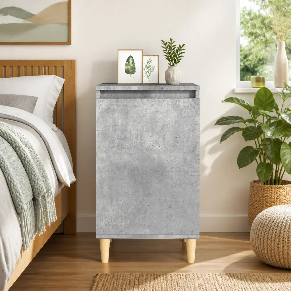 Bedside Cabinet Nightstand Concrete Grey 40x35x70cm Side Table Storage Cabinet