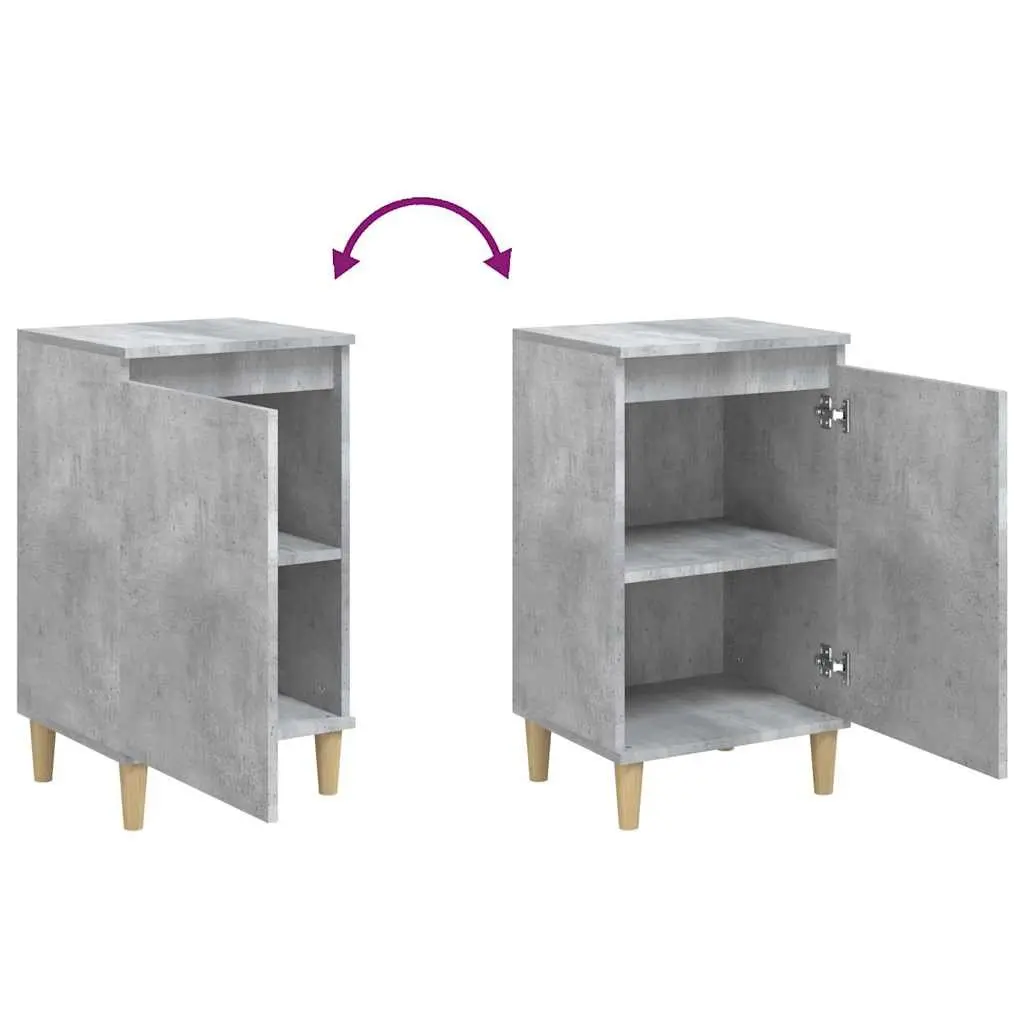 Bedside Cabinets 2 pcs Storage 40x35x70 cm Grey Engineered Wood Nightstand
