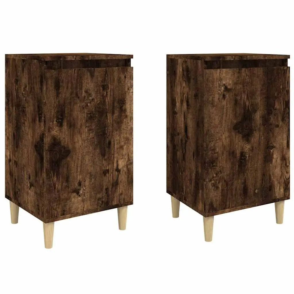 Bedside Cabinets Nightstand Storage 40x35x70cm Brown 2 Piece
