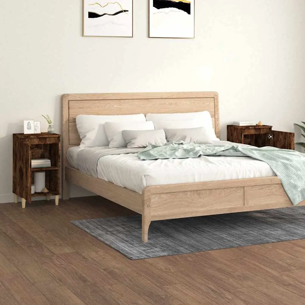 Bedside Cabinets Nightstand Storage 40x35x70cm Brown 2 Piece