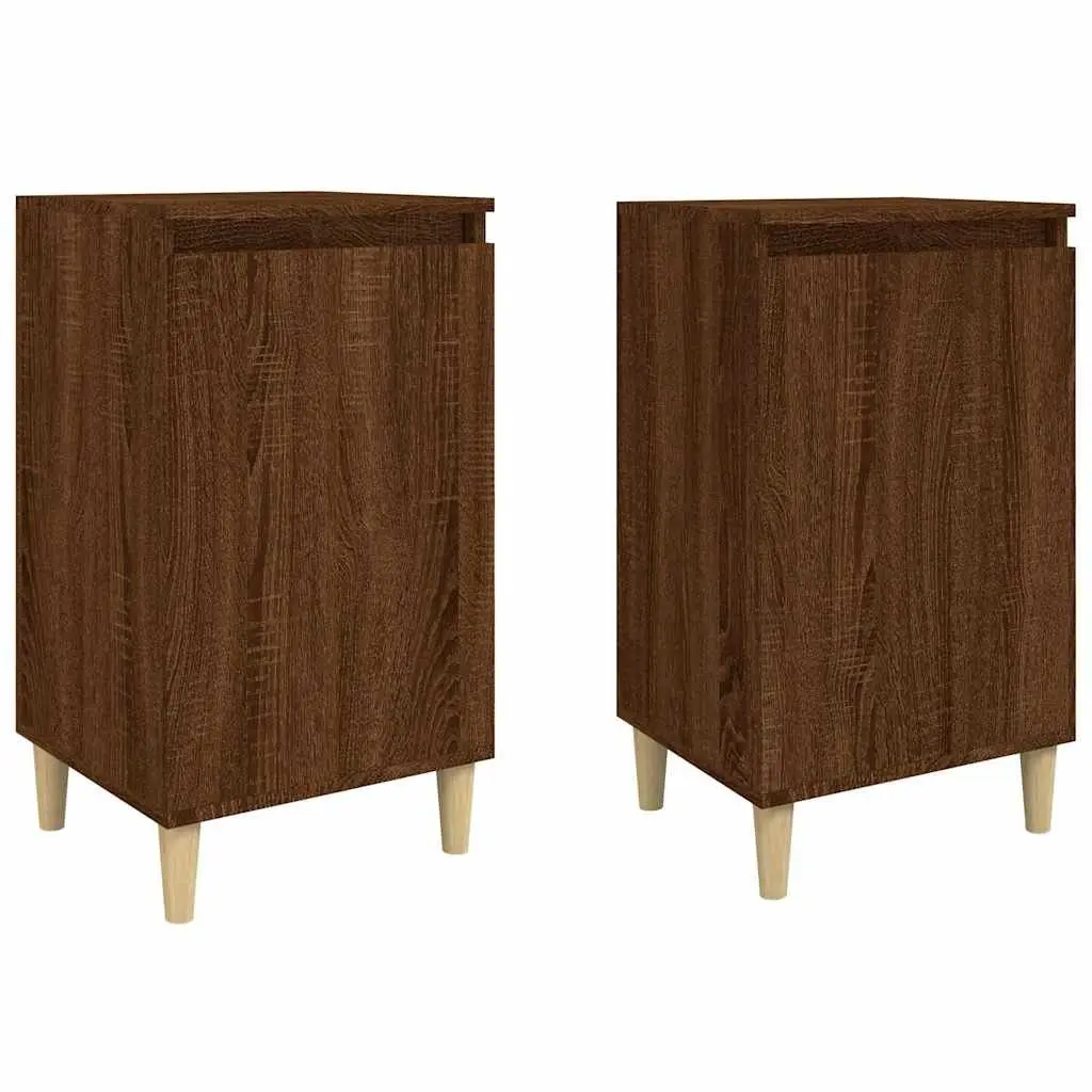 Brown Oak Bedside Cabinet with Storage Solutions