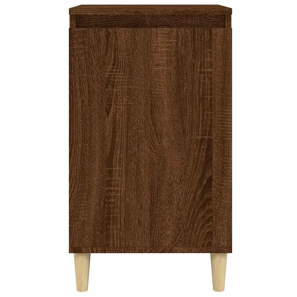Brown Oak Bedside Cabinet with Storage Solutions