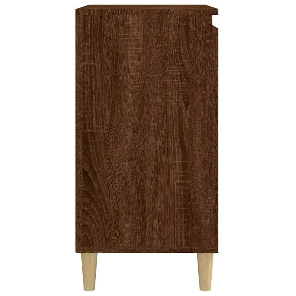 Brown Oak Bedside Cabinet with Storage Solutions
