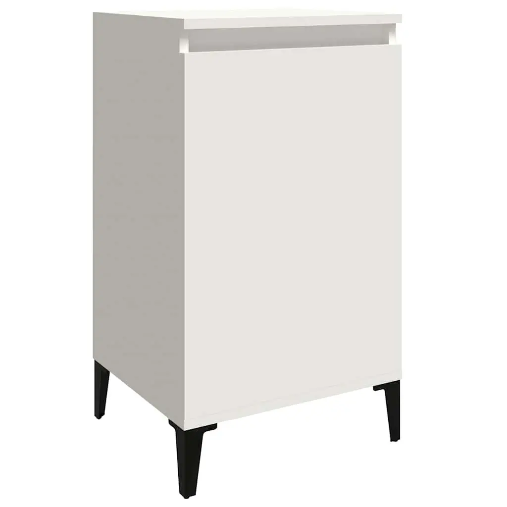 Bedside Cabinets 2 pcs White Nightstands Bedroom Storage Cabinet with Door