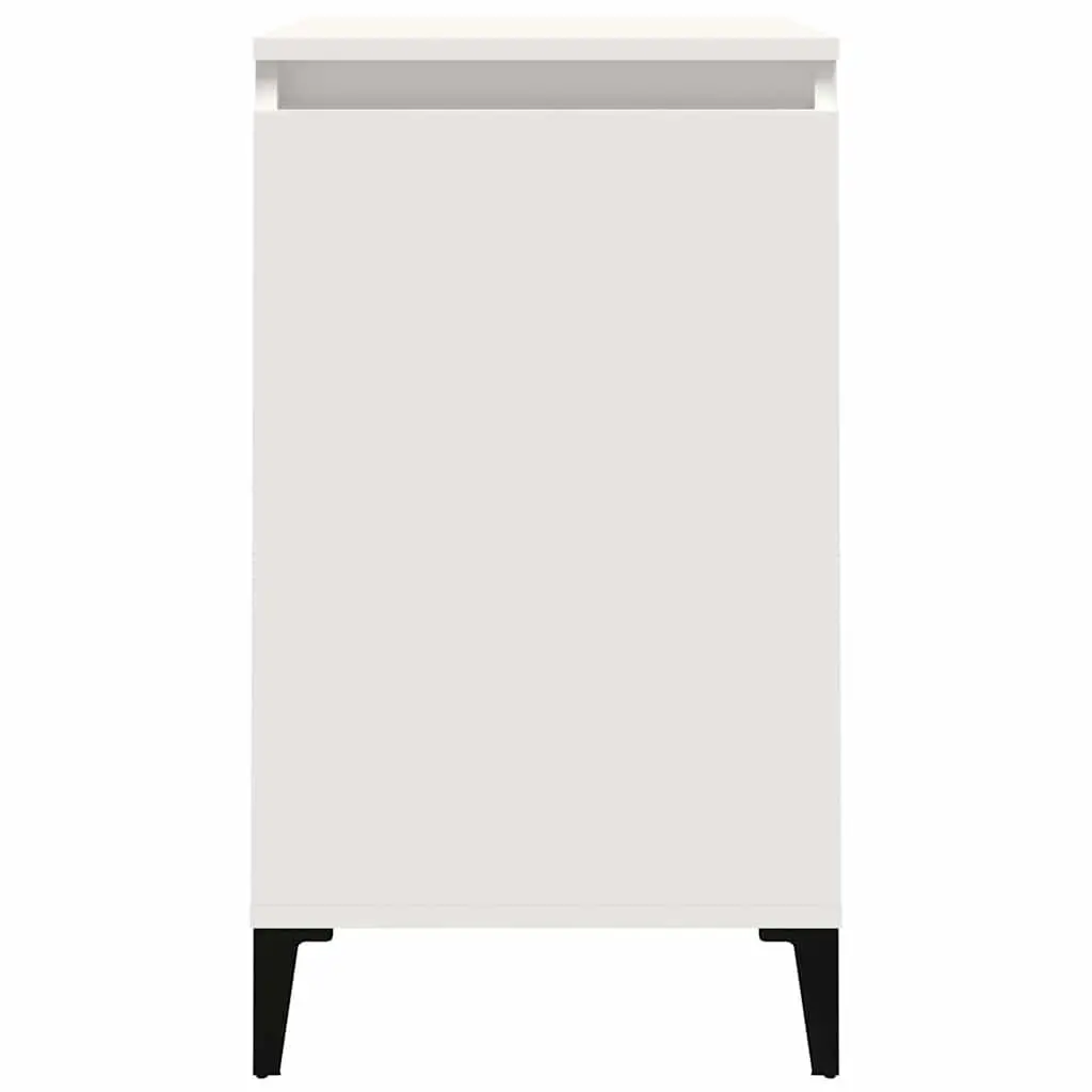 Bedside Cabinets 2 pcs White Nightstands Bedroom Storage Cabinet with Door