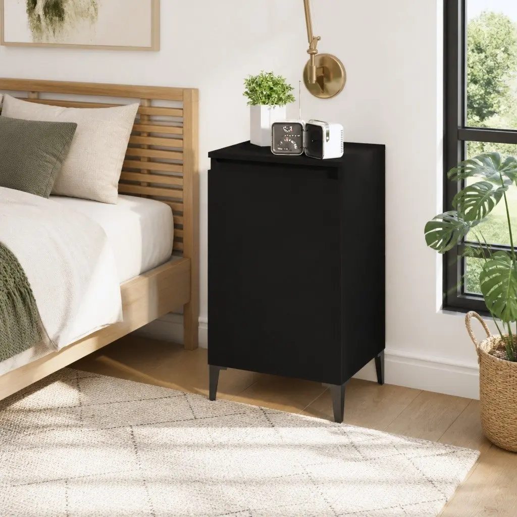 Bedside Cabinet Black 40x35x70 cm Nightstand Bedroom Storage Side Table