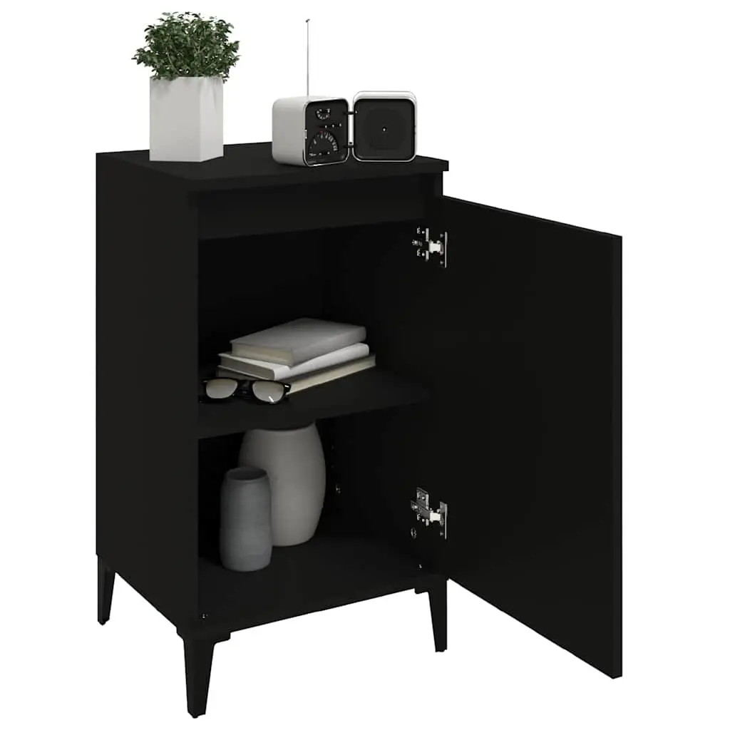 Bedside Cabinet Black 40x35x70 cm Nightstand Bedroom Storage Side Table