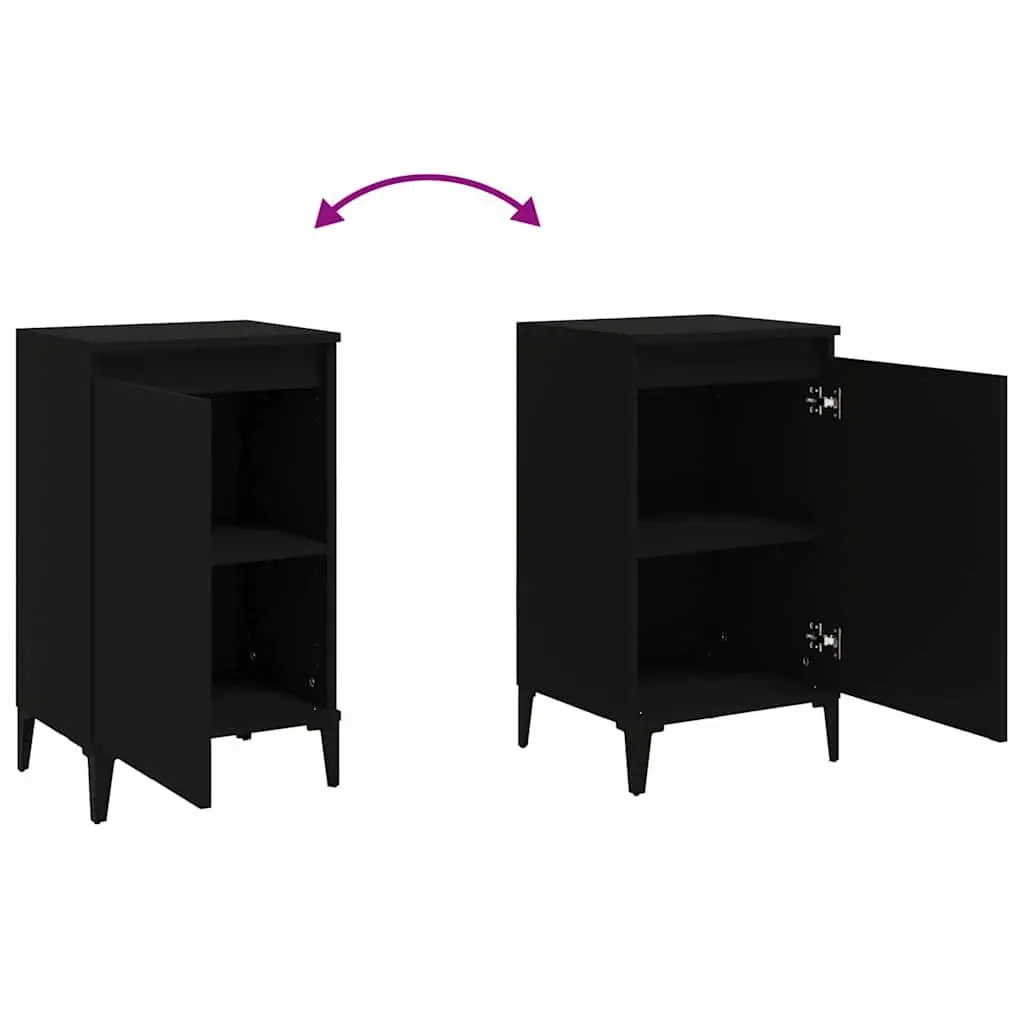 Bedside Cabinet Black 40x35x70 cm Nightstand Bedroom Storage Side Table