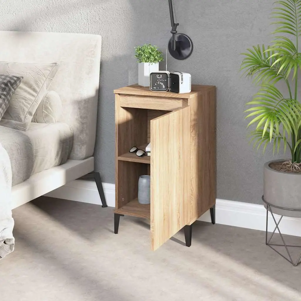 Bedside Table Nightstand Storage 40x35x70cm Brown Engineered Wood 2 Piece