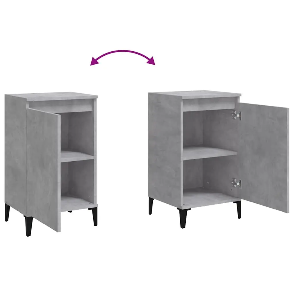 Bedside Cabinet Nightstand Concrete Grey 40x35x70cm Bedroom Storage Table