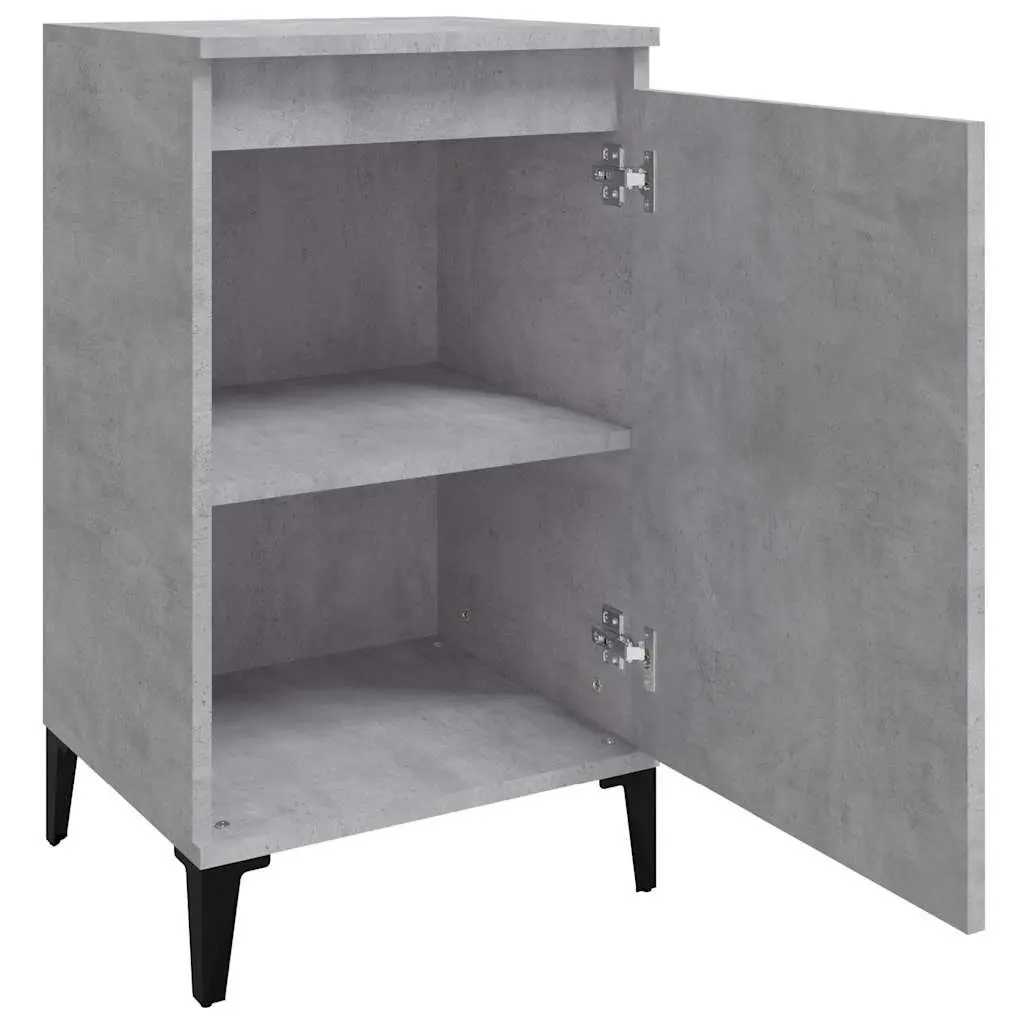 Bedside Cabinets 2 pcs Concrete Grey Nightstands Bedroom Side Table with Door