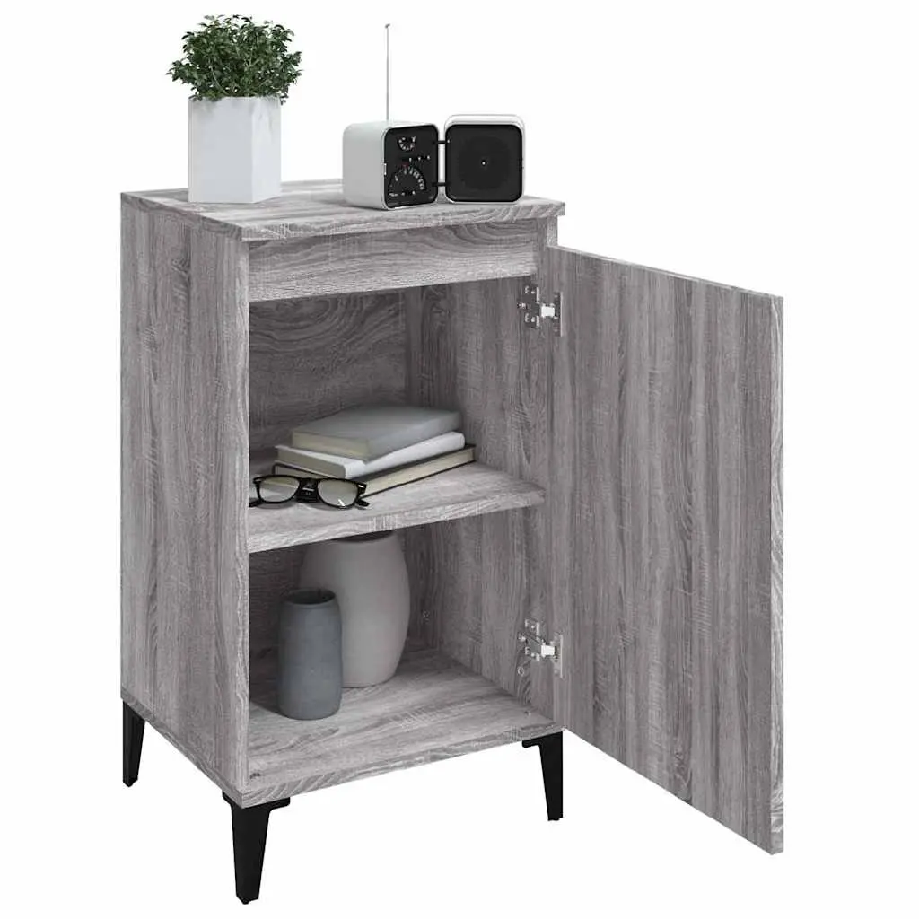 Bedside Cabinets 2 pcs Grey Sonoma Engineered Wood Nightstand Storage