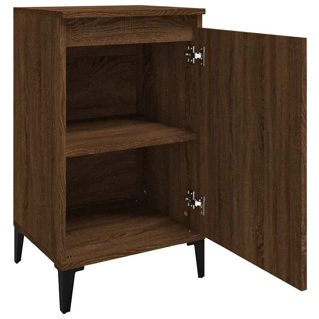 Bedside Cabinets 2 pcs Brown Oak Nightstands Storage Cabinet Bedroom Furniture