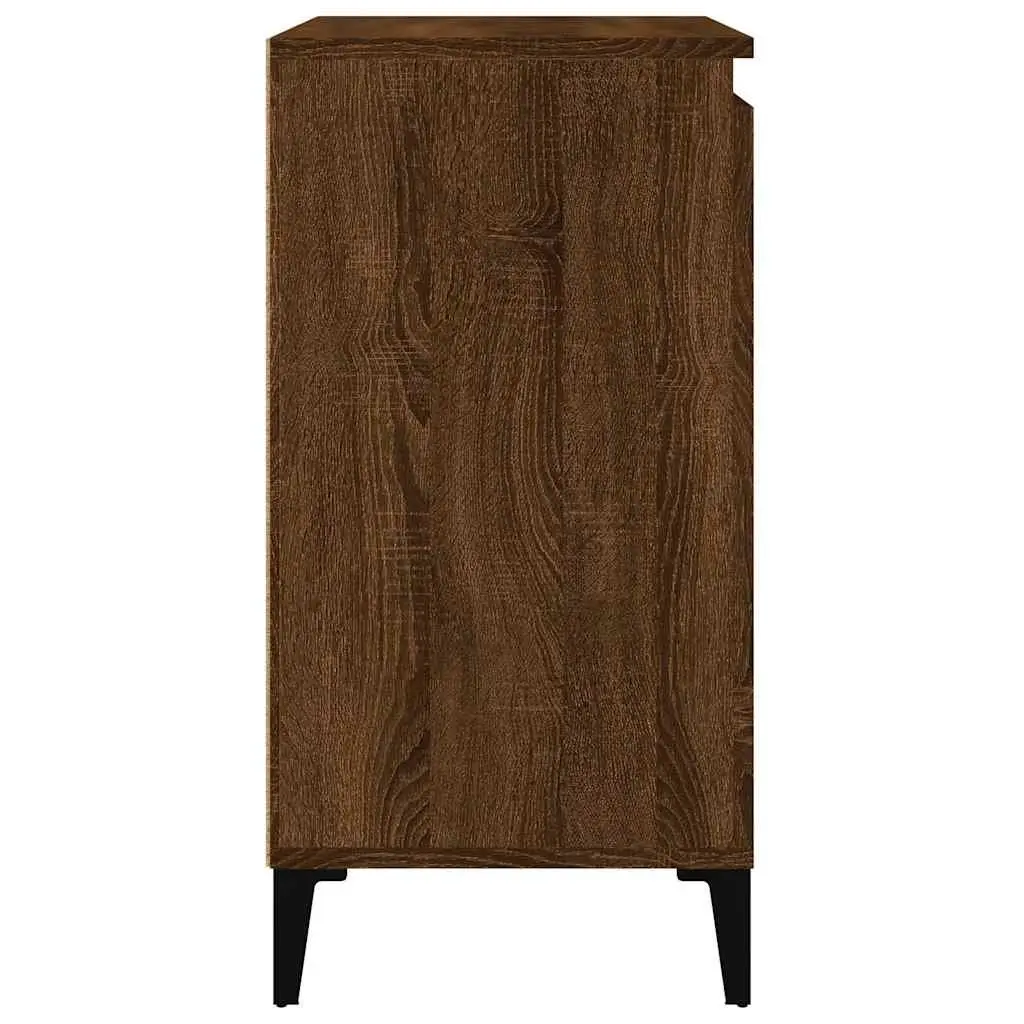 Bedside Cabinets 2 pcs Brown Oak Nightstands Storage Cabinet Bedroom Furniture