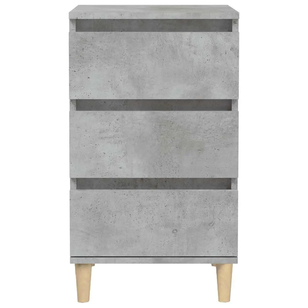 Bedside Cabinet Grey 40x35x70 cm Engineered Wood 3 Drawers Nightstand