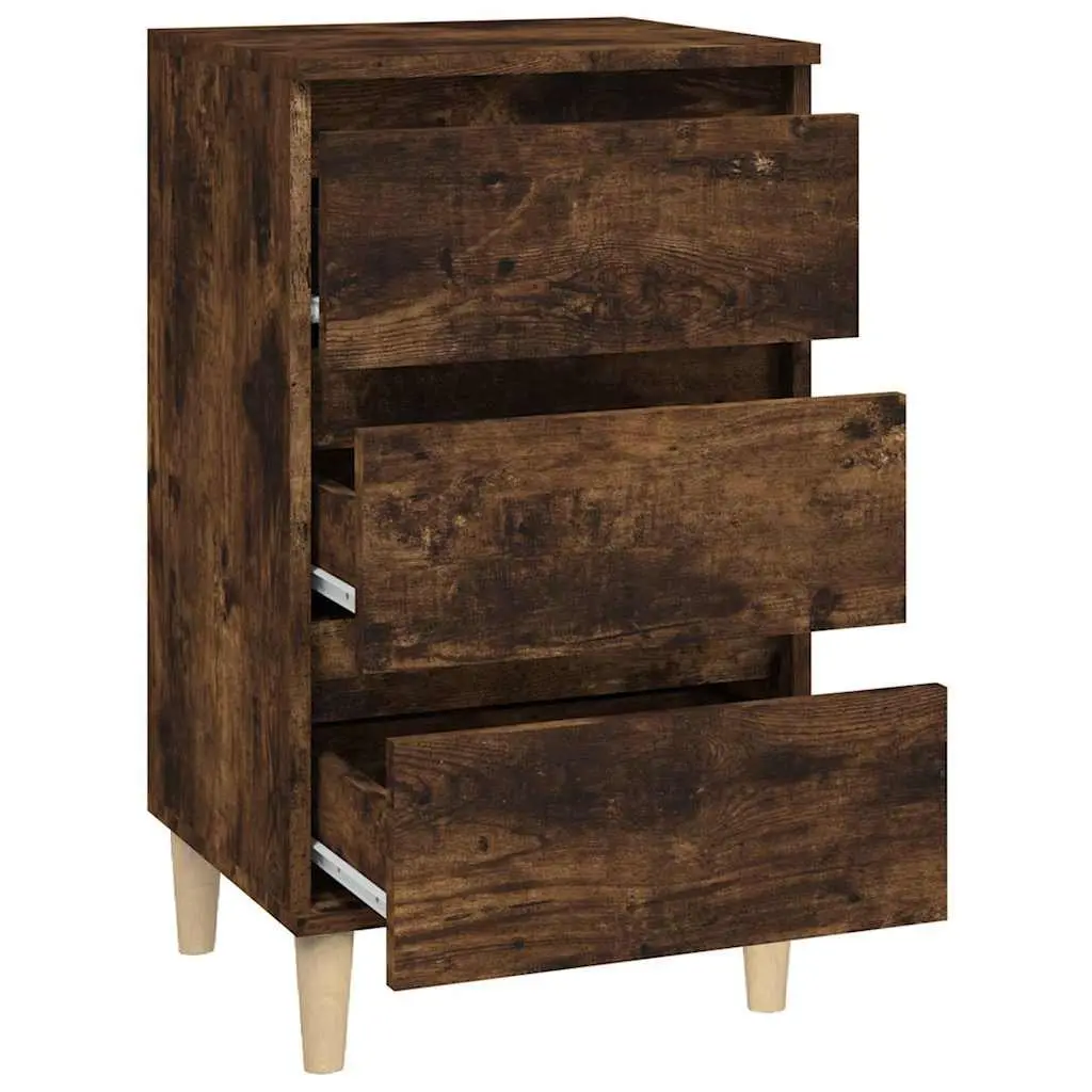 Bedside Cabinet 3 Drawer Storage 40x35x70cm Brown